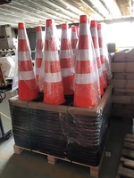 Cône de signalisation routière en PVC noir de 90 mm de haut, norme américaine, 36 pouces