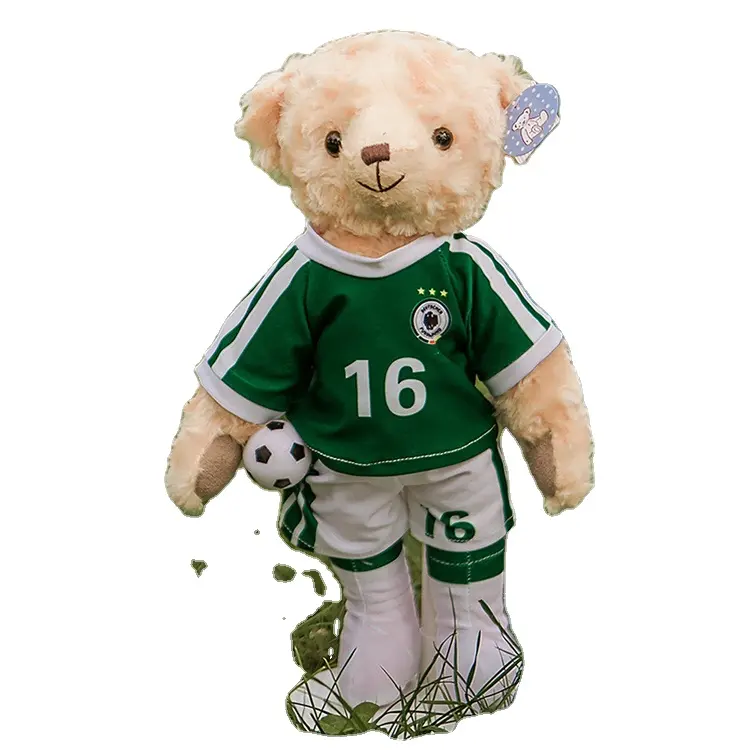 Fußball Event Company Bild Feier Maskottchen Bär Puppe Custom Jersey Fußball Teddybär Spielzeug