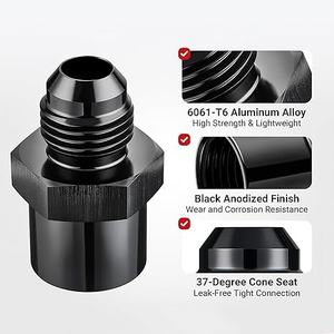 Adaptateur métrique mâle vers femelle, aluminium, AN-6 vers M16x1.5, convertit 37 °   Adaptateur de filetage Flare vers métrique, hydraulique et industriel - Product Image 5
