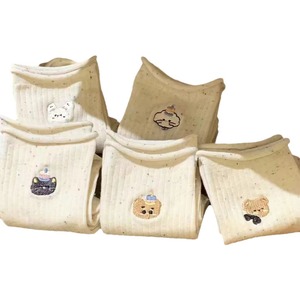 Cute Cartoon Embroidered Mid Calf <b>Socks</b> For Women Cotton Breathable Spring Autumn Students Style - Product Image 4