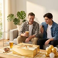 Boîte cadeau rigide magnétique pliable personnalisée, boîte cadeau décorative avec ruban en satin, carte de vœux pour l'emballage de cadeaux