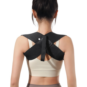 Cinturón de soporte para hombros para mujer, corrector de postura de yoga transpirable negro con correas elásticas para alineación de espalda y pecho - Product Image 2