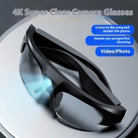 Lunettes intelligentes 4K haute définition transfrontalières pour BT, capteur d'imagerie CMOS 128 Go, multifonctionnelles pour diffusion en direct et conduite