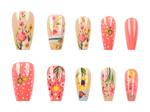 24 Uds Ballet Press on Nails Medium Spring Flower Butterfly Nail <span class=keywords><strong>Tips</strong></span> Adecuado <span class=keywords><strong>para</strong></span> manos, pies y <span class=keywords><strong>cuidado</strong></span> <span class=keywords><strong>de</strong></span> <span class=keywords><strong>uñas</strong></span> - Product Image 5