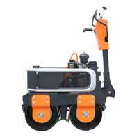 Compacteur routier vibrant à double tambour de 570 kg pour travaux de construction – Mini-rouleau compresseur manuel à double tambour pour engins de construction