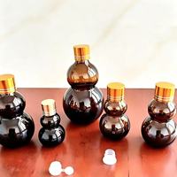 Flacon roll-on en verre ambré pour huiles essentielles 20ml 30ml 50ml 100ml, contenant de sérum opaque, emballage cosmétique en forme de gourde