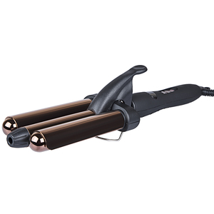 Gran Venta caliente rizador <span class=keywords><strong>de</strong></span> hierro con certificado CETL tres barril <span class=keywords><strong>ondas</strong></span> profundas rizador titanio plateado <span class=keywords><strong>sirena</strong></span> pelo ondulado - Product Image 4