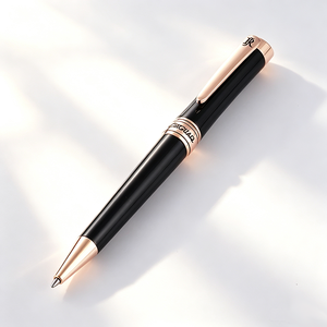 JR4015 (Rose Gold) Brass Made Twist Type Ball Pen 3D Slant Top "JR" Pop up Logo Ball Point Pen - Product Image 2