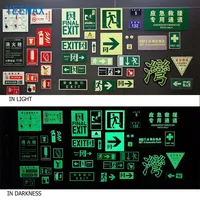 Panneau d'urgence lumineux personnalisé pour sortie de secours, symbole en PVC photoluminescent, panneaux inflammables et de matières dangereuses