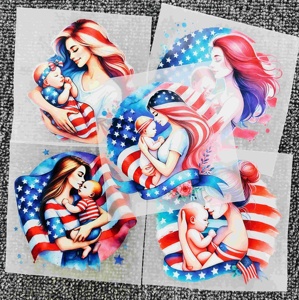 Camiseta de PET Suave con Transferencia Térmica DTF Personalizada <span class=keywords><strong>para</strong></span> el Día de la Madre, Diseño de Lazo 'Love MAMA', Fácil Aplicación con Prensa Térmica, Resistente al Agua - Product Image 5