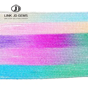 10 Strand/lote 2mm Tamanho Minúsculo Gradiente Facetada Rondelle Contas De Cristal De Vidro Solto Spacer Bead Para Fazer Jóias