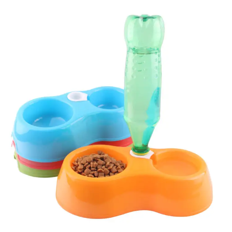 Großhandel Custom Pet Bowl Candy Color Multifunktion ale steck bare Wasser flasche Essteller Cat Dog Food Bowls