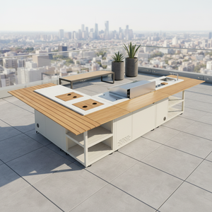 Ensemble de cuisine extérieure de luxe avec îlot à <span class=keywords><strong>pizza</strong></span> et barbecue moderne de qualité supérieure, et réfrigérateur de barbecue de luxe - Product Image 2
