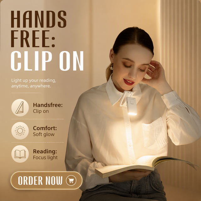 Rechargeable Flexible Foldable LED Clip-on Desk Lamp with Dimmable 6000K Daylight Mini Portable USB Bookmark for Reading