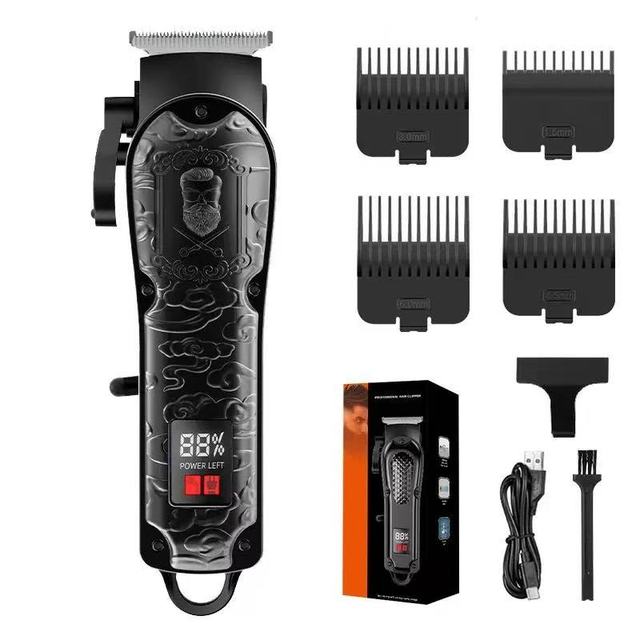 New Design Hair Set LCD Digital Display Electric Hair Men's Oil Head Carving Electric Trimmer Electric Shaver