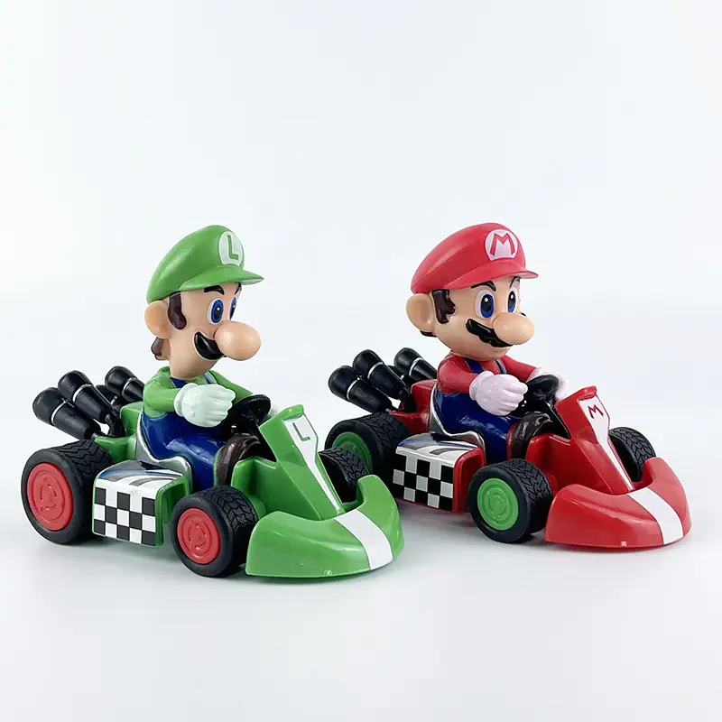 Mario búp bê kéo lại 2 đồ chơi trẻ em Kart Racing Toy Cars Anime Hành động Hình