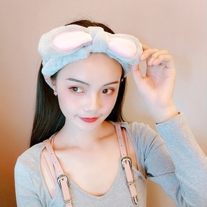 عصابة شعر نسائية أنيقة أنيقة ، ربطة شعر مرنة منفوشة لطيفة لغسيل الوجه ، أكسسوارات شعر على شكل أرنب - Product Image 4