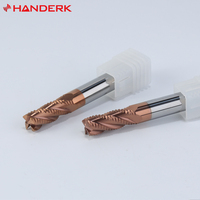 HANDERK-Fraise à ébauche revêtue TISIN en carbure monobloc HRC55 à 4 cannelures pour machines-outils CNC
