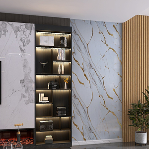 Paneles de pared modernos, tableros de revestimiento impermeables de PVC de mármol UV, paneles de pared decorativos, tablero de <span class=keywords><strong>TV</strong></span> Interior para sala de estar y hoteles - Product Image 3