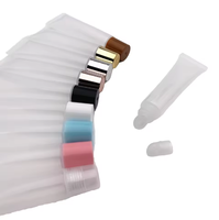 Tubes en plastique rose personnalisés de 5 ml, 8 ml, 15 ml, 20 ml, 30 ml pour baume à lèvres et gloss, avec applicateurs, emballage 8 ml