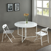 Table basse ronde en bois intelligente et luxueuse, pliable et portable, table à manger blanche intelligente