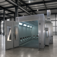 Cabines de peinture professionnelles abordables au gaz naturel 46 kW pour voitures 80 ° Cabine de peinture automobile professionnelle avec ventilateur turbo européen et four de séchage