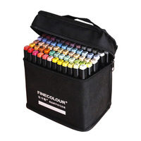 Finecolour EF102 24/36/48/60/72 Couleurs Ventes Chaudes Ensemble de Stylos Marqueurs à Base d'Alcool pour Dessin au Pinceau avec Sac en Toile
