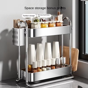 Dày thép không gỉ gỉ bằng chứng Nhà Gia vị giá tổ chức miễn phí đứng 3 tầng nhà bếp Countertop gia vị lưu trữ Kệ - Product Image 2