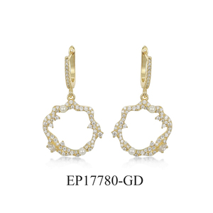 الفاخرة مجوهرات الأزياء جولة مكعب الزركون النساء 925 فضة أقراط اللؤلؤ - Product Image 2