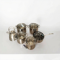 Ensemble de casseroles en acier inoxydable pour le commerce extérieur, 12 pièces, bouilloire, lait, soupe, poêles à frire, poêle non revêtue, style occidental, cuisine à domicile, exportation