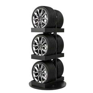 Soporte Giratorio Comercial de 360 Grados para Exhibición de Llantas, Personalizado, con Capacidad para 6 Ruedas, Revestimiento en Polvo, para Almacenamiento de Neumáticos en Talleres de Reparación de Automóviles - Product Image 4
