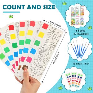 Peinture à l'aquarelle Livres de coloriage Peinture sans gâchis avec activités de voyage à l'eau Art Party Favor Exchange Cadeaux d'<span class=keywords><strong>anniversaire</strong></span> pour les enfants - Product Image 6