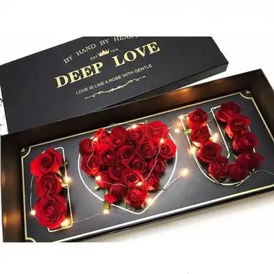 EIN Valentinstag Rose Blumen Muttertag Herz Großhandel Quadrat Geschenk boxen für Blumen boxen für Blumen sträuße Paket