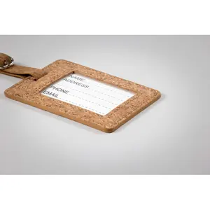 Etichetta per bagagli COCO in sughero, gadget sostenibili - Product Image 1
