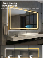 Espejo de Baño LED Inteligente con Bluetooth, Resistente al Agua IP65, Luz Regulable Antivaho para Proyectos Hoteleros