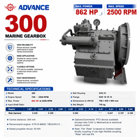 Prix Usine – Boîte de Vitesses Marine Advance FADA 300 FD300 à Commande Hydraulique, Électrique et Pneumatique pour Moteur Marin, Certification CCS