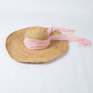Sombrero de Paja de Lujo para Mujer, Diseño de Verano, Tejido a Mano, Rafia, Ala Ancha, Rayado, para Salidas Diarias Informales al Aire Libre - Product Image 3