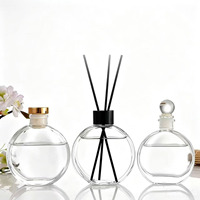 Bouteille diffuseur en verre cylindrique transparent 50ml/100ml, flacon vide pour parfum, décoration d'intérieur, aromathérapie, huiles essentielles