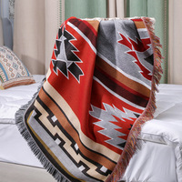 Personnalisé Bohème Macramé Coton Polyester Tissé En Gros Tapisserie Camping Plage En Plein Air Pique-Nique Couvertures Tapis avec Glands