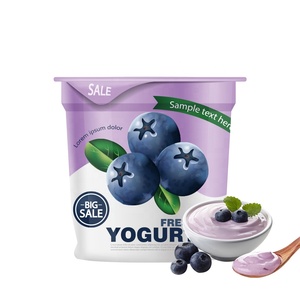 Desechable 193ml 6oz Yogur Helado Envase de plástico Taza de embalaje Salsa picante Mantequilla de maní Contenedor con tapa o película de sellado - Product Image 5
