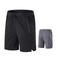 Shorts de sport pour hommes personnalisés en sublimation, double couche, compression, séchage rapide, poche zippée, vente en gros