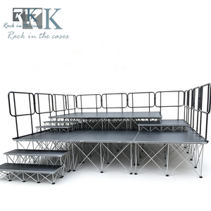 Escenario portátil de aluminio con barandilla y escalera en venta. Proveedor de escenarios inteligentes para conciertos. - Product Image 1