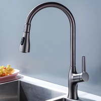 Robinet mélangeur moderne monocommande monotrou eau chaude et froide avec douchette extractible et robinet multifonction en laiton