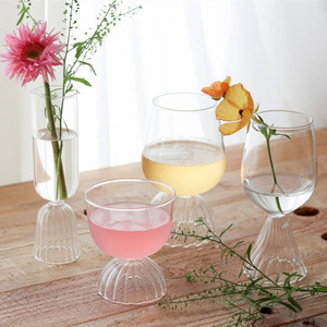 Tasse en verre à haute teneur en borosilicate colorée moderne personnalisée bol de service à la crème glacée tasses à tulipes verres à <span class=keywords><strong>champagne</strong></span> à vin rouge pour dîner de fête - Product Image 3