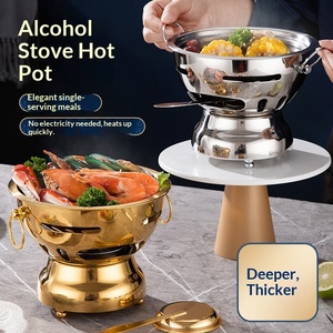Single Person Shabu Hot Pot - Stainless Steel Alcohol Burner Pot For Home & Parties