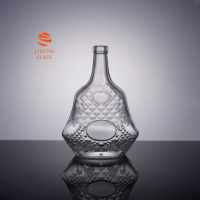 Bouteille de vin en verre gravée en forme de poire de 700 ml, idéale pour l'emballage de brandy XO, cognac et spiritueux en cadeau