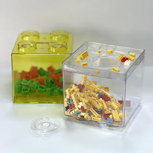 <span class=keywords><strong>Tirelire</strong></span> en forme de brique <span class=keywords><strong>Lego</strong></span> transparente de grande capacité pour enfants, style Ins, en matériau PS, peut être utilisée comme boîte de rangement - Product Image 2