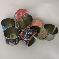 Petites boîtes rondes vides en fer blanc 3 pièces boîtes métalliques boîtes alimentaires emballage pour café sardine poisson