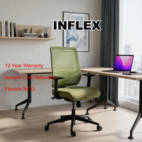 Chaise de bureau ergonomique en maille avec accoudoirs 3D, dossier réglable et coussin en mousse, certifiée BIFMA, GTChair