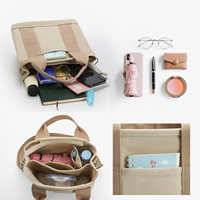Sac fourre-tout pliable personnalisé de grande capacité, de haute qualité, en coton recyclé, avec fermeture éclair surdimensionnée